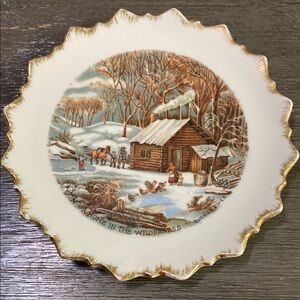 Currier & Ives A Home in the Wilderness Wall Plate
